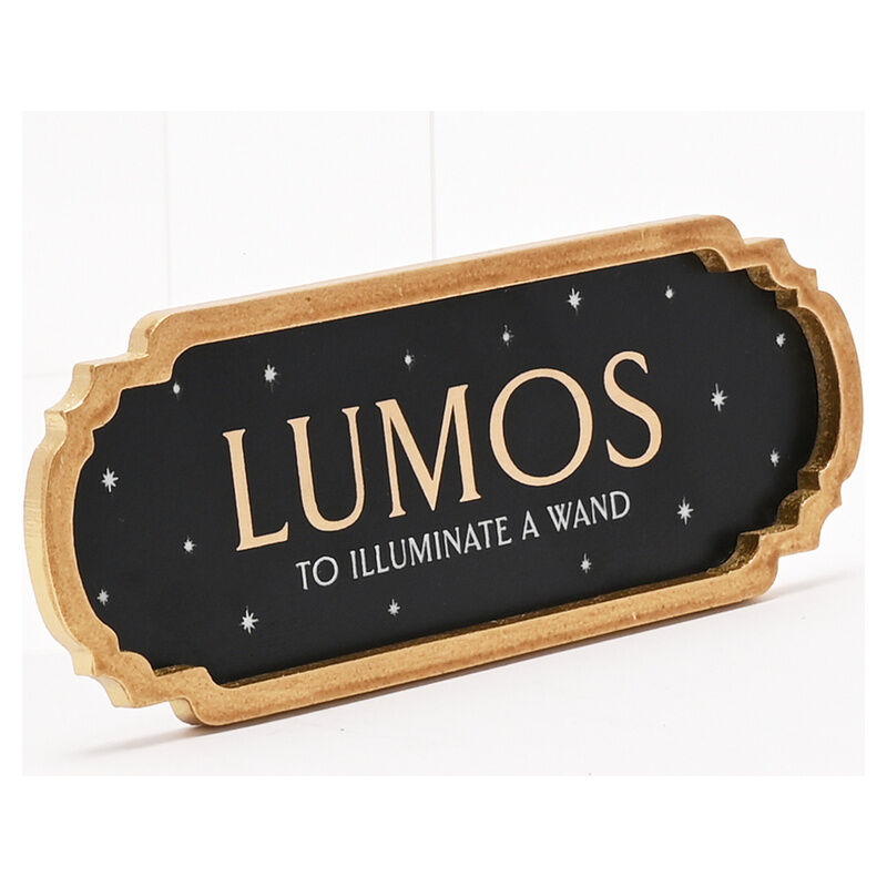 Cartel Lumos de Harry Potter negro con estrellas y borde dorado - 2