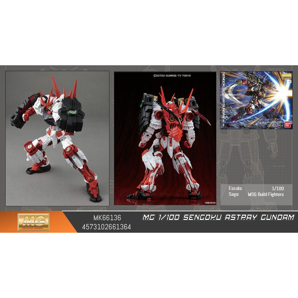 Maqueta MG 1/100 Sengoku Astray Gundam en rojo, blanco y negro - 4