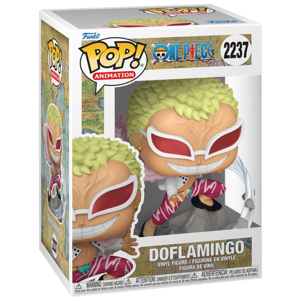 Figura Funko POP! de Doflamingo de One Piece con chaqueta de plumas rosa - 2