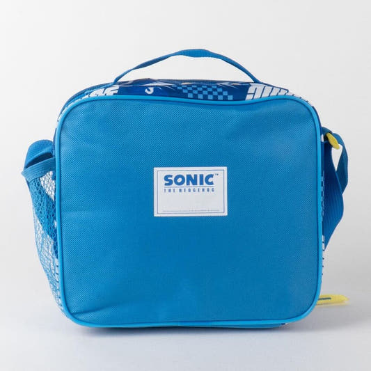 Bolsa portameriendas 3D azul de Sonic con asa y correa - 2