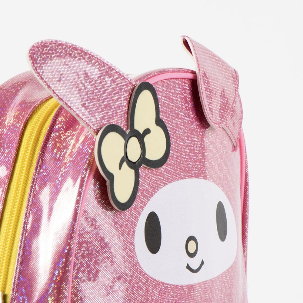 Mochila infantil rosa de My Melody Hello Kitty con bolsillo frontal - 5