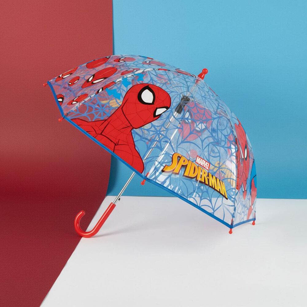 Paraguas transparente Spider-Man Marvel con estampado de telarañas - 6