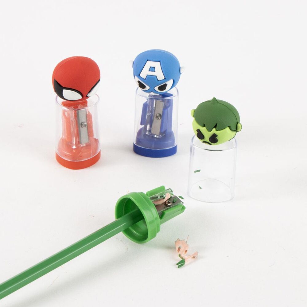 Sacapuntas con depósito Marvel Vengadores surtido con cabezales 3D - 6