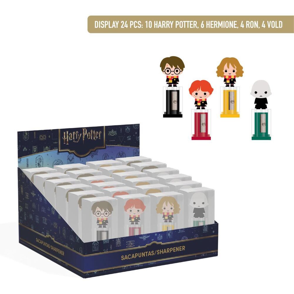 Expositor de sacapuntas con contenedor Harry Potter surtidos