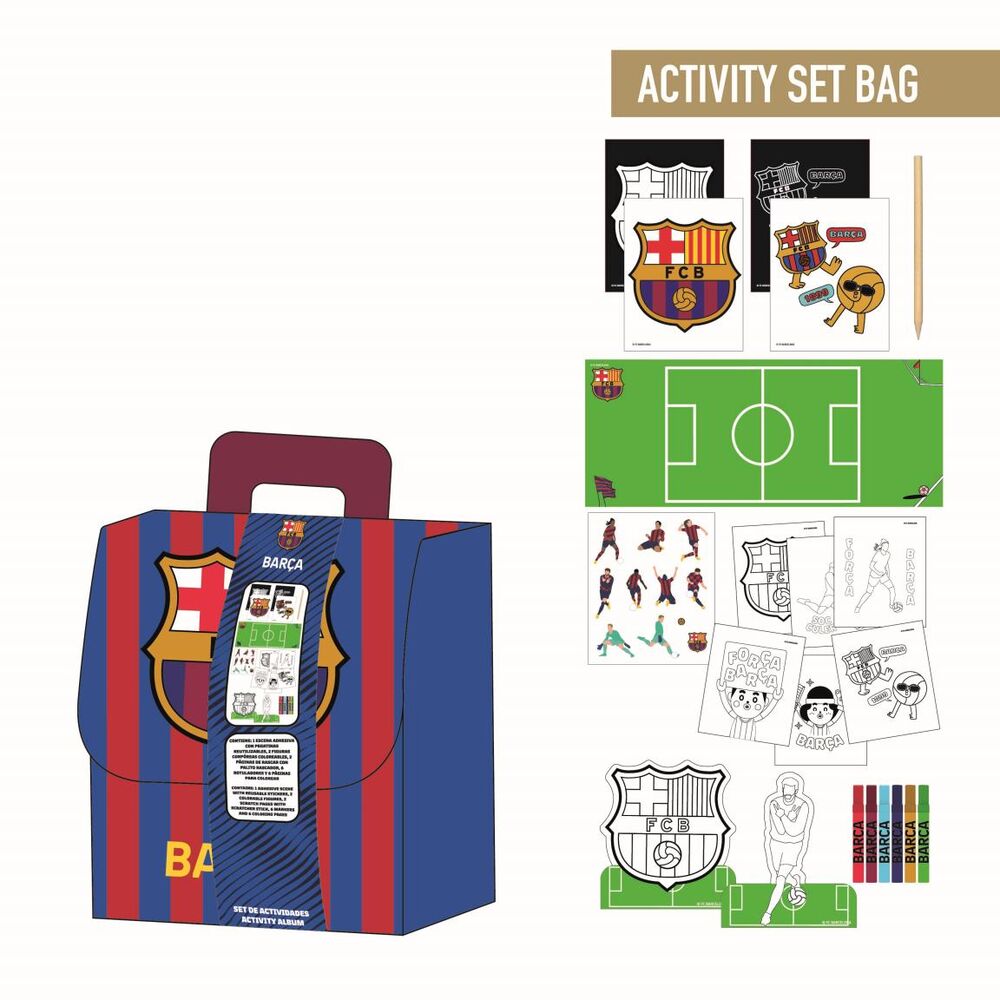 Set coloreable con mochila y actividades del F.C. Barcelona