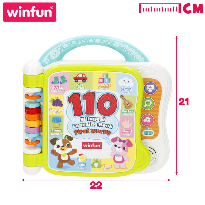 Libro sensorial bilingüe WINFUN con 110 palabras, melodías y sonidos - 4