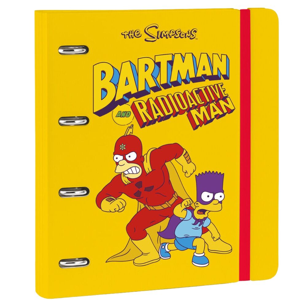 Carpeta amarilla ERIK de Los Simpsons con diseño Bartman y Radioactive Man
