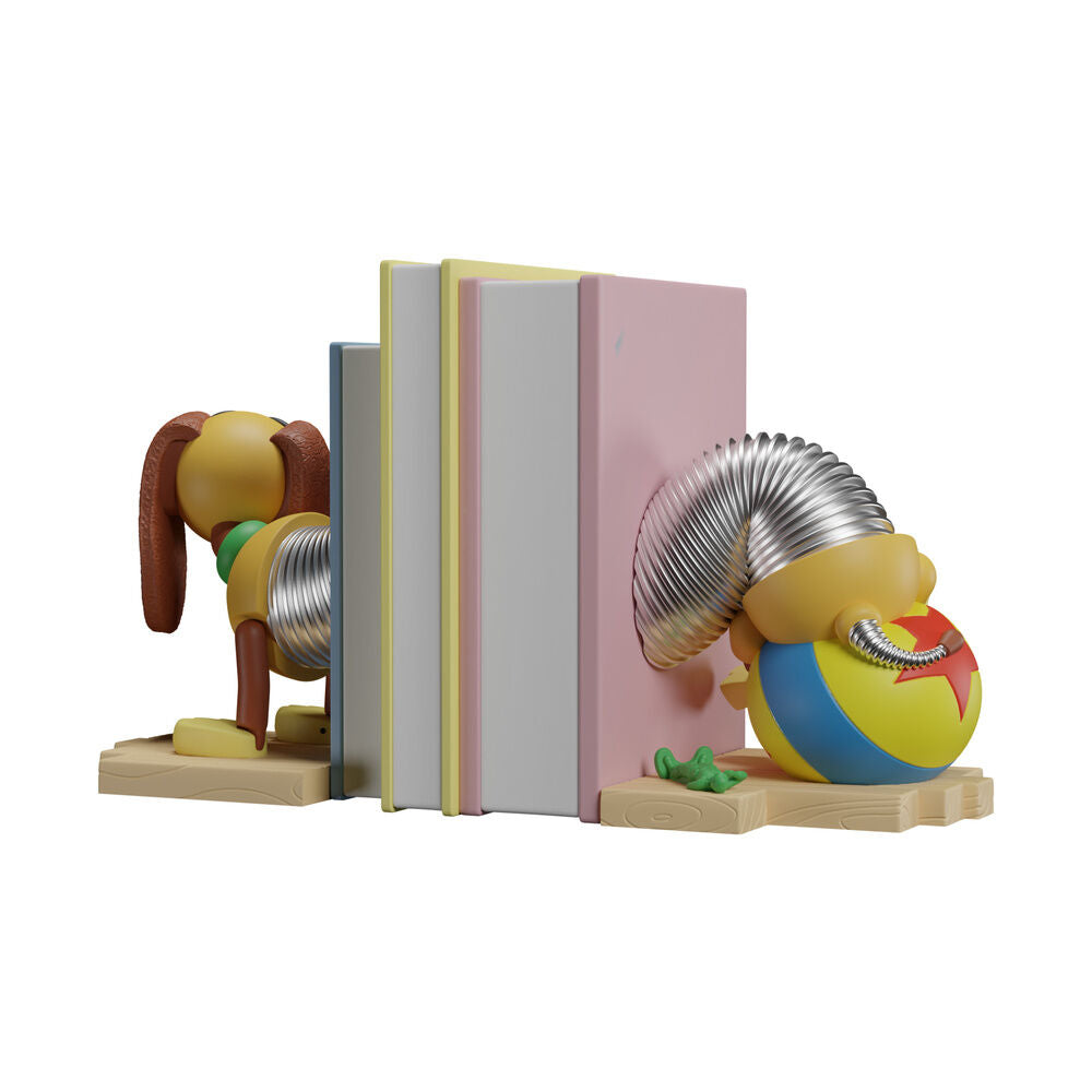 Sujetalibros de dos piezas con Slinky de Toy Story entre libros - 2