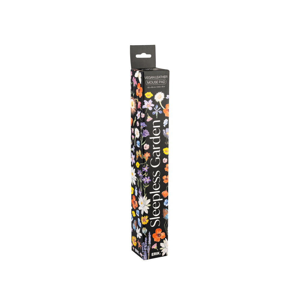 Alfombrilla gaming ERIK Sleepless Garden negra con flores y mariposas de colores - 2