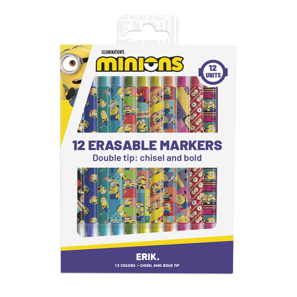 Set de 12 rotuladores borrables Minions de doble punta - 2
