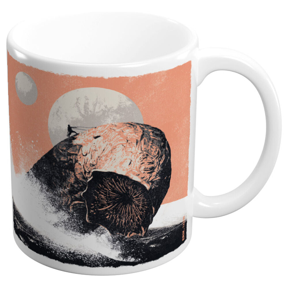 Taza de cerámica Dune blanca con diseño naranja Ride the Storm - 2