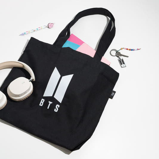 Bolsa de tela negra ERIK con logo BTS blanco - 3