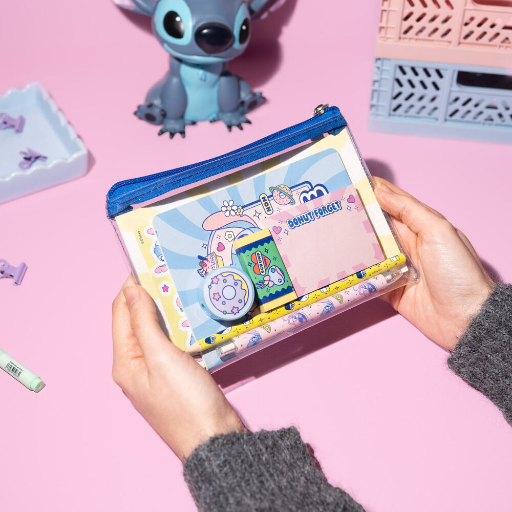 Set de papelería Stitch Disney con estuche, cuaderno y accesorios - 7