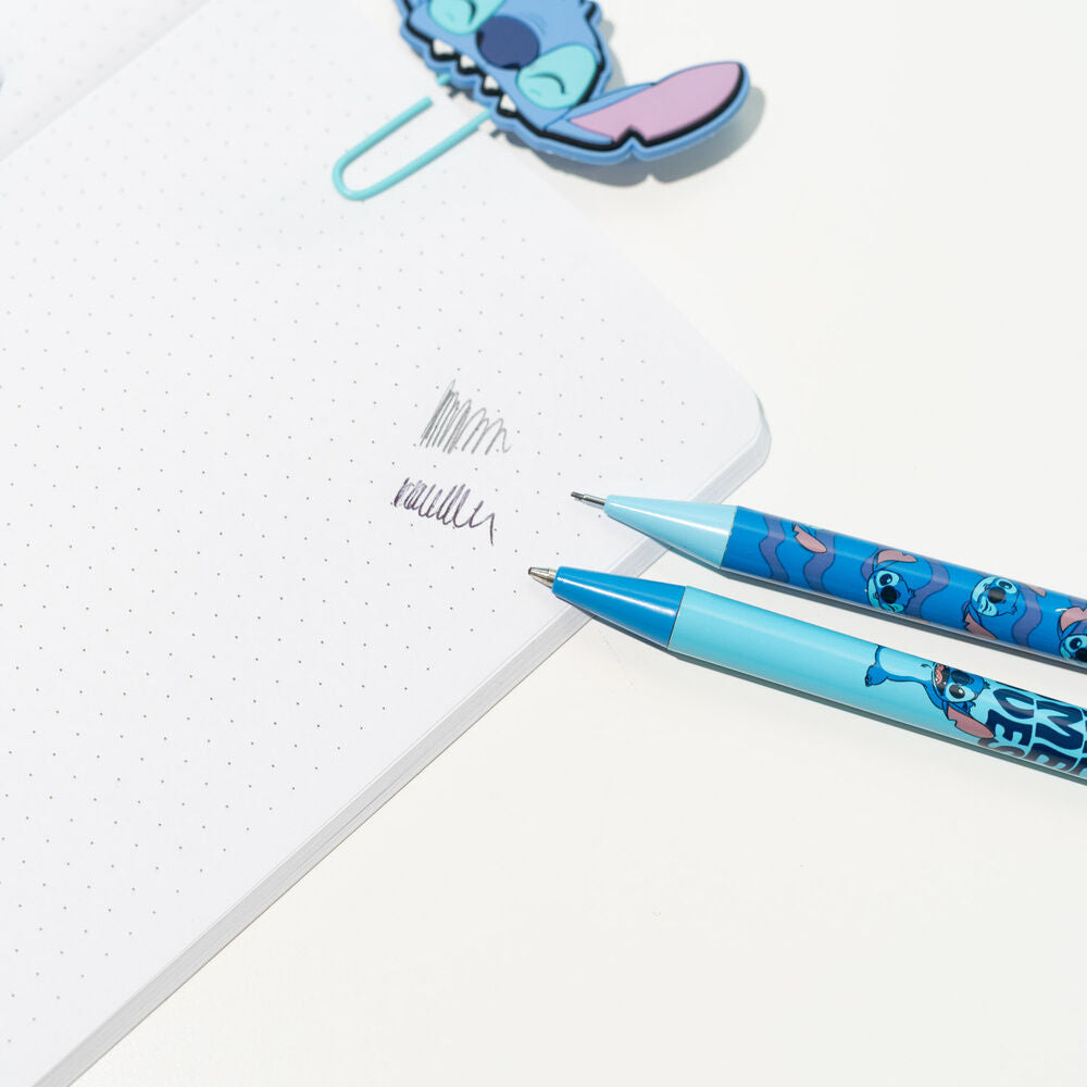 Base acrílica azul de Stitch Disney con lápiz y bolígrafo - 7