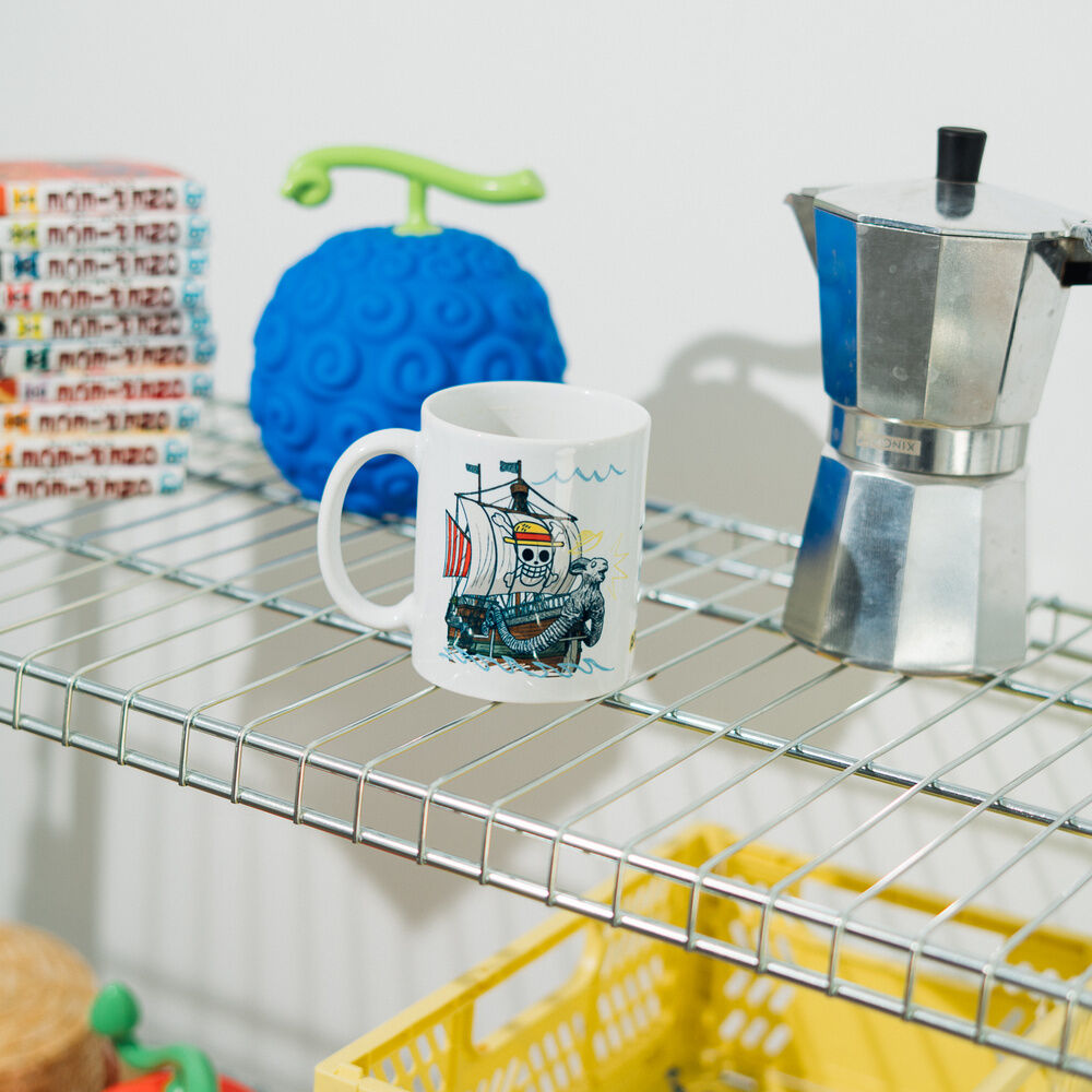 Taza blanca de cerámica One Piece con ilustración del Going Merry - 7