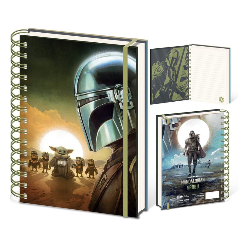 Cuaderno A5 The Mandalorian Star Wars con Grogu y encuadernación de espiral