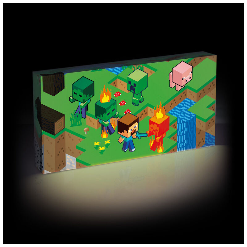 Lienzo luminoso de Minecraft con personajes y criaturas - 2