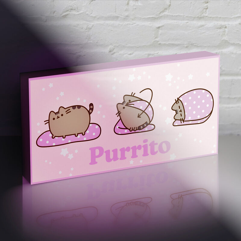 Lienzo luminoso Pusheen Purrito con tres escenas y estrellas - 2