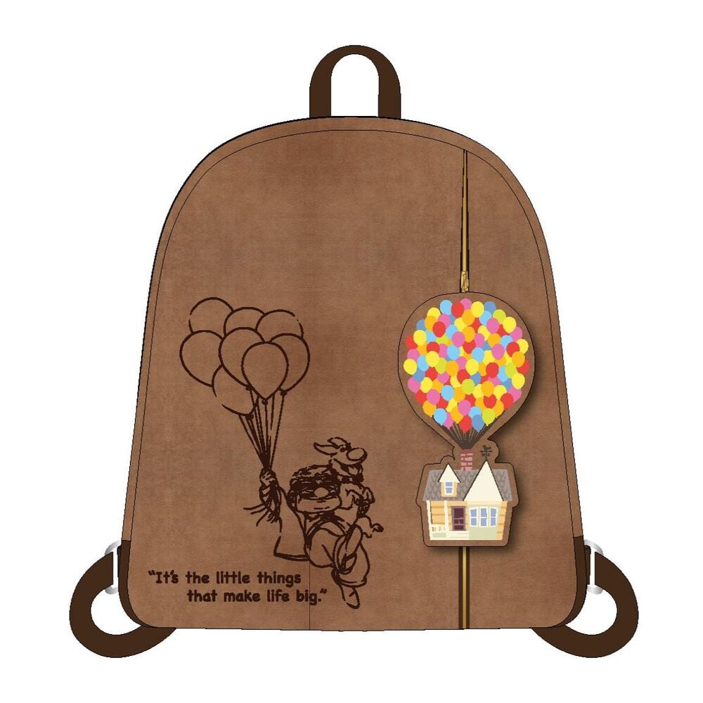 Mochila marrón CERDÁ Disney Up con globos y casa