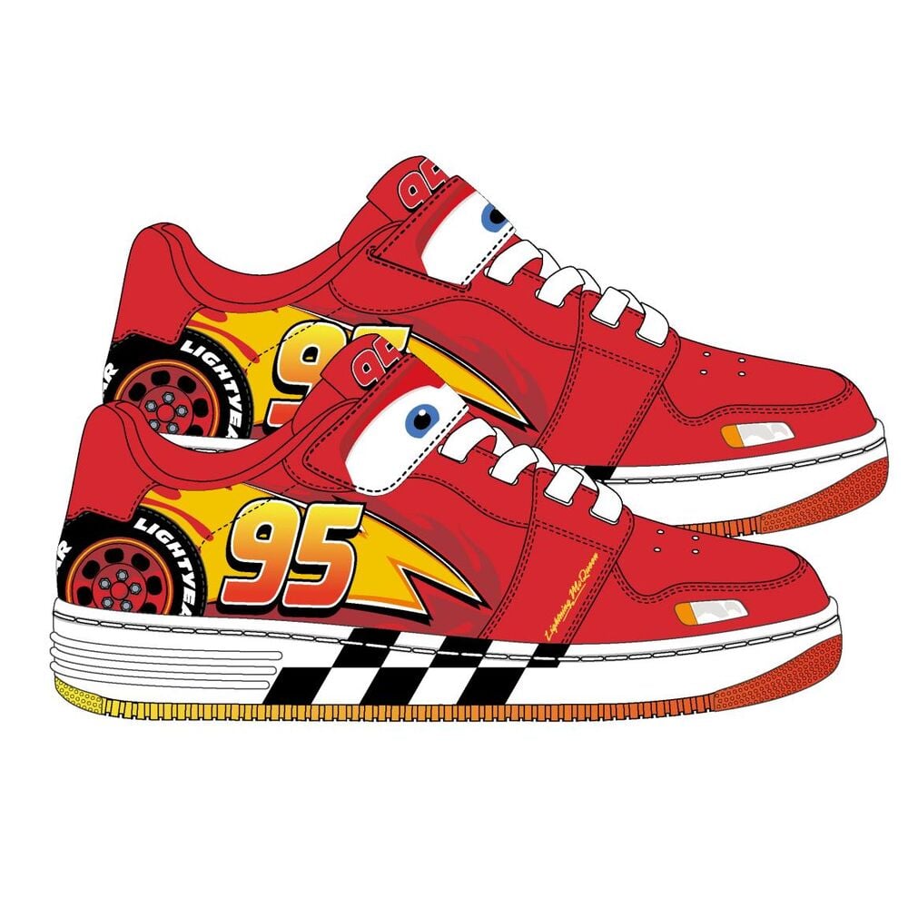 Deportivas rojas Disney Cars con cordones y número 95