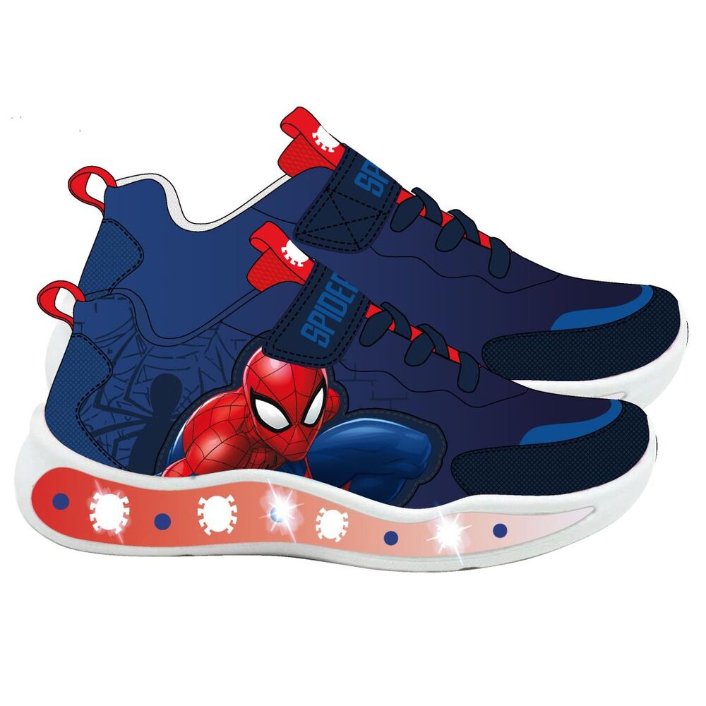 Deportivas Spider-Man Marvel azules y rojas con luces