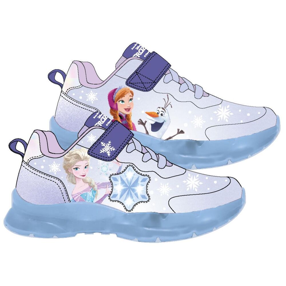 Deportivas Frozen Disney con luces y personajes Anna, Elsa y Olaf