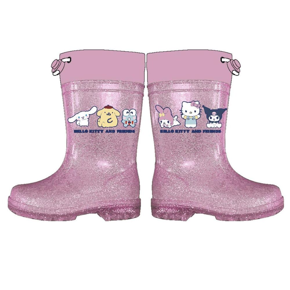 Botas de agua rosas con glitter de Hello Kitty and Friends