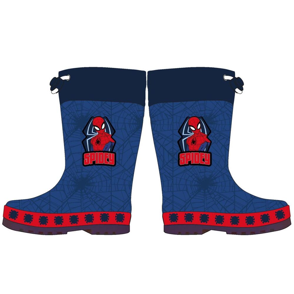 Botas de agua azules de Spider-Man Marvel con detalles rojos