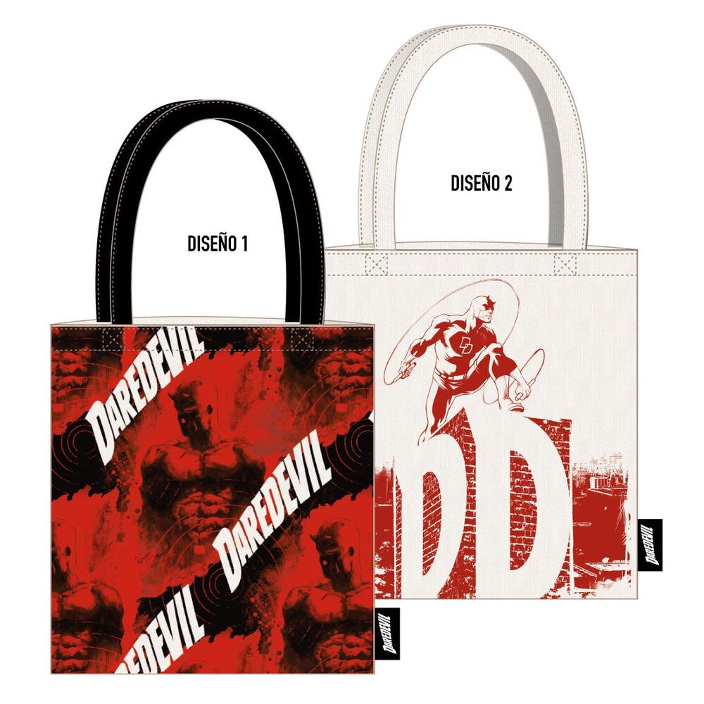 Bolsa shopping Daredevil Marvel en diseños surtidos rojo, negro y blanco