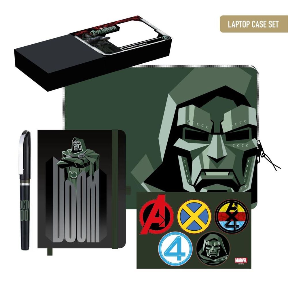 Set regalo Marvel de Los 4 Fantásticos con funda, libreta, bolígrafo y pegatinas