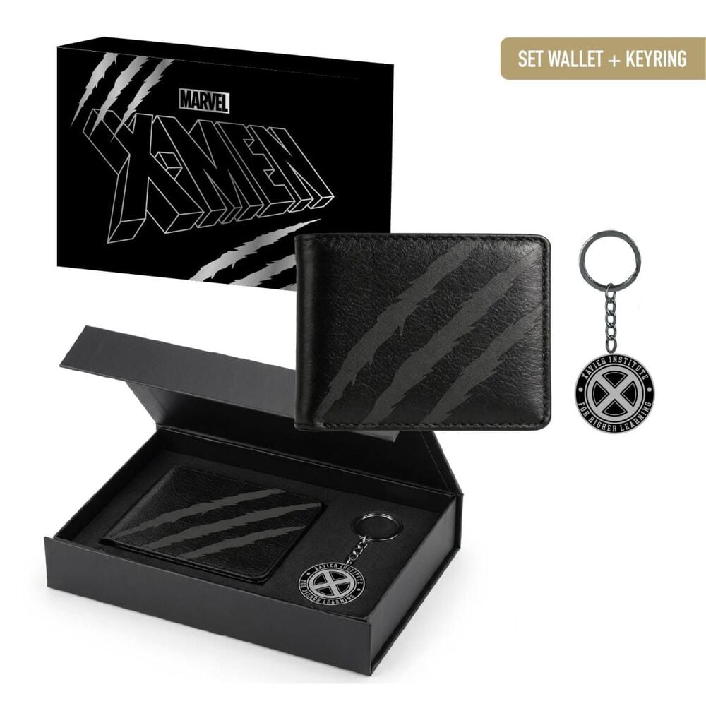 Set regalo X-Men Marvel con cartera negra y llavero de la X