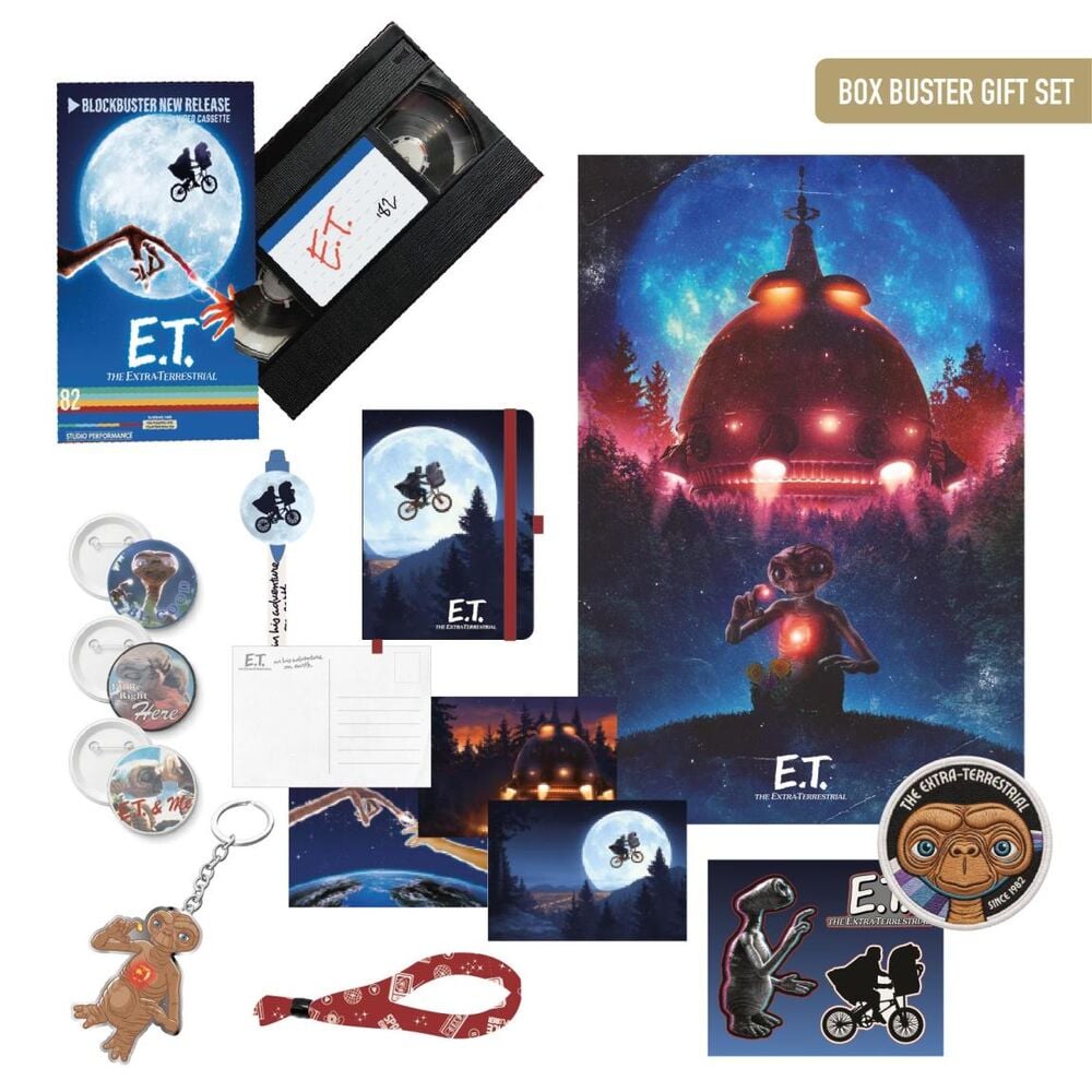 Set regalo de E.T. El Extraterrestre con cuaderno, chapas y accesorios