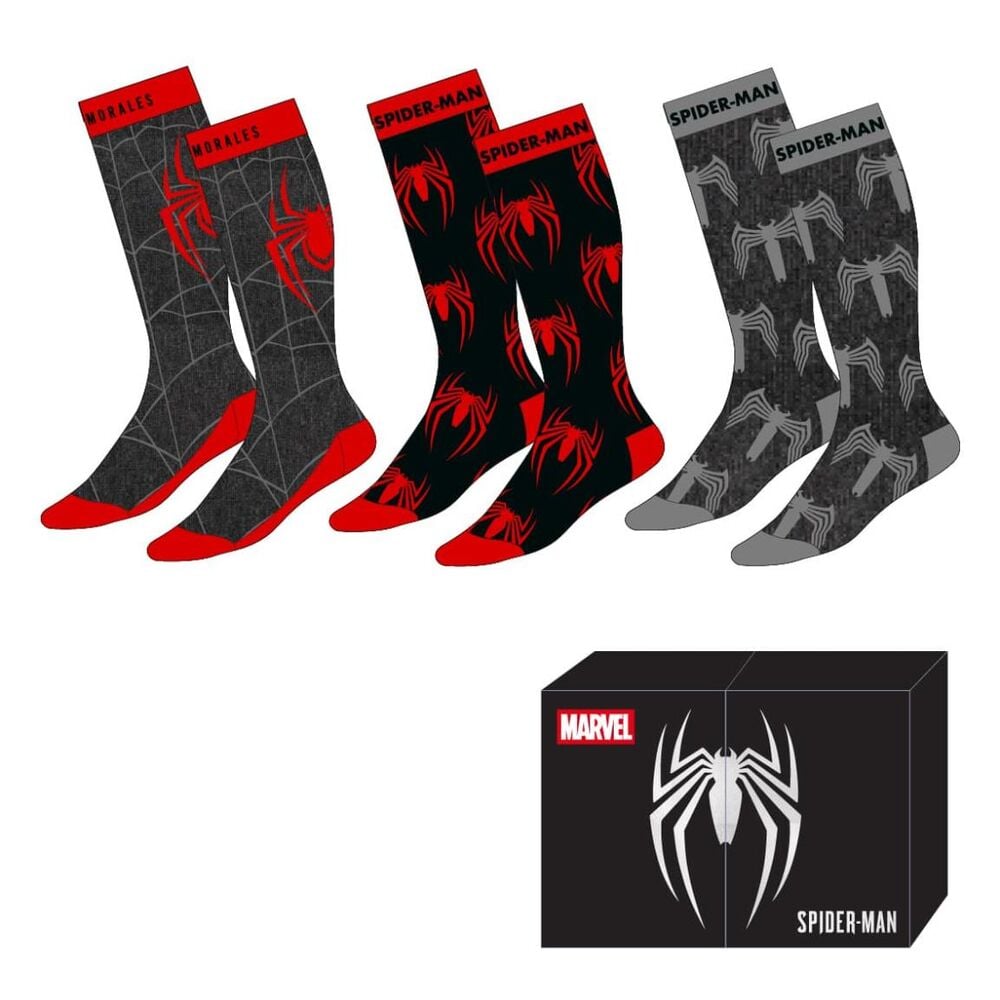 Set de tres pares de calcetines Spider-Man y Morales Marvel