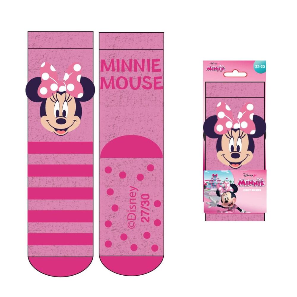 Calcetines rosas antideslizantes de Minnie Disney