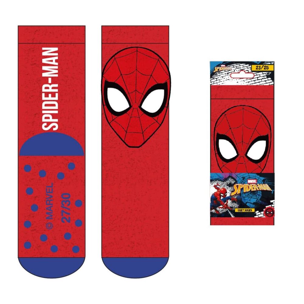 Calcetines antideslizantes rojos de Spider-Man Marvel