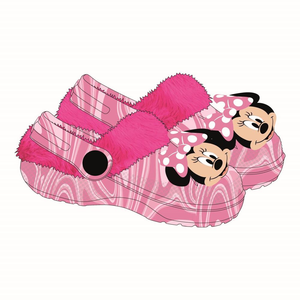 Pantuflas rosas de Minnie Disney con lazo de lunares - 2