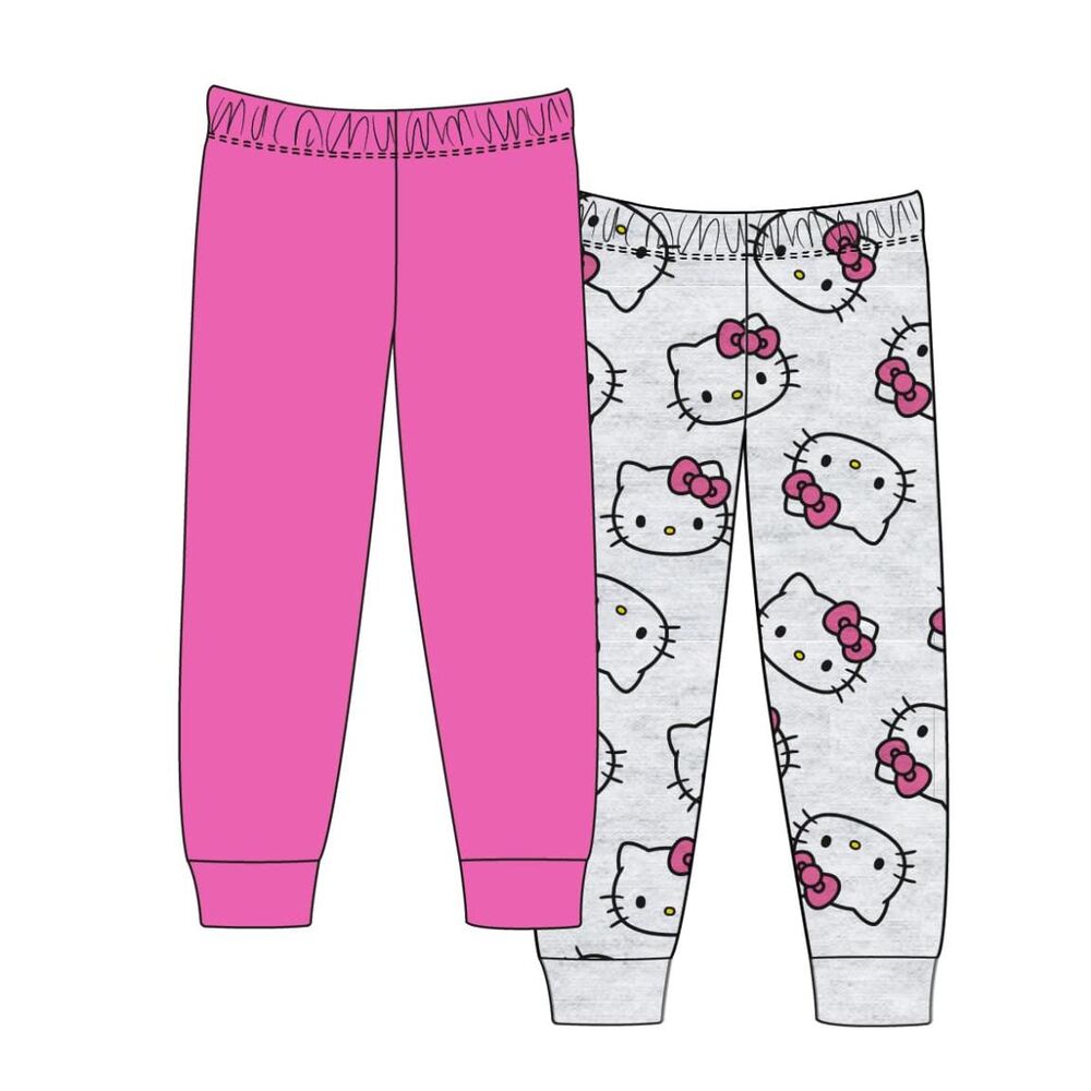 Set de dos pantalones Hello Kitty and Friends, uno gris estampado y otro rosa - 2