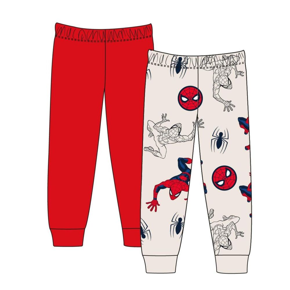 Set de dos pantalones infantiles de Spider-Man Marvel, uno rojo y otro estampado - 2