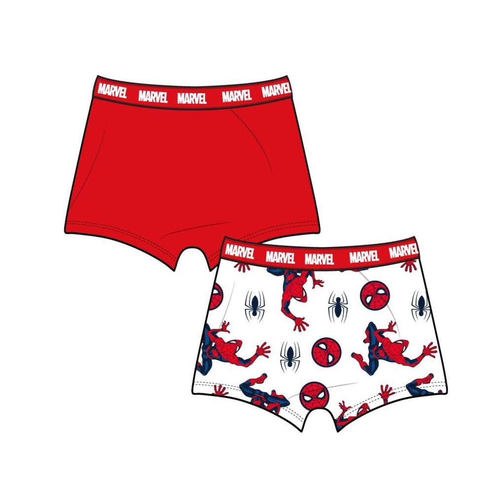 Set de 2 bóxers Spider-Man Marvel en rojo y blanco - 2