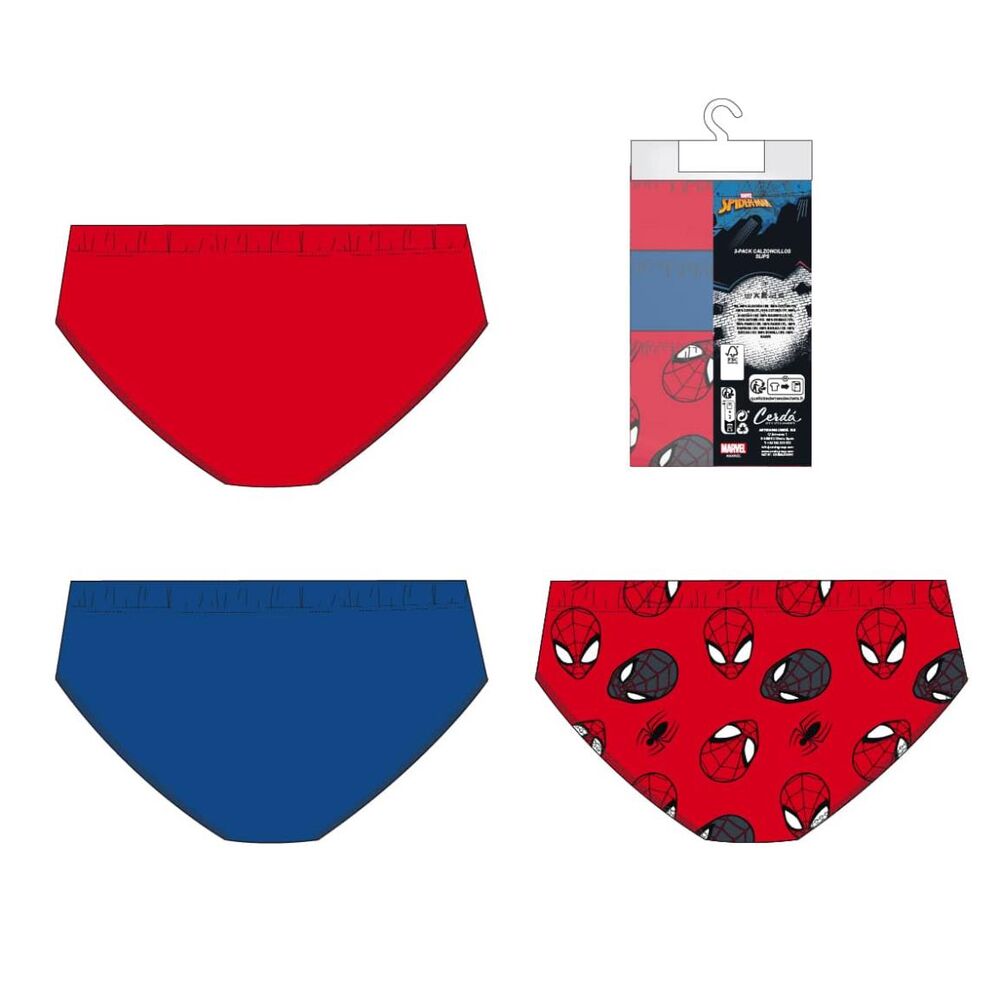 Set de tres calzoncillos Spider-Man Marvel en rojo y azul - 2