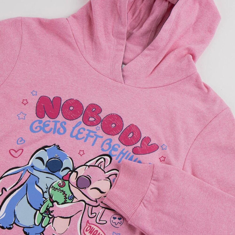 Sudadera rosa con capucha y estampado de Stitch Disney - 3