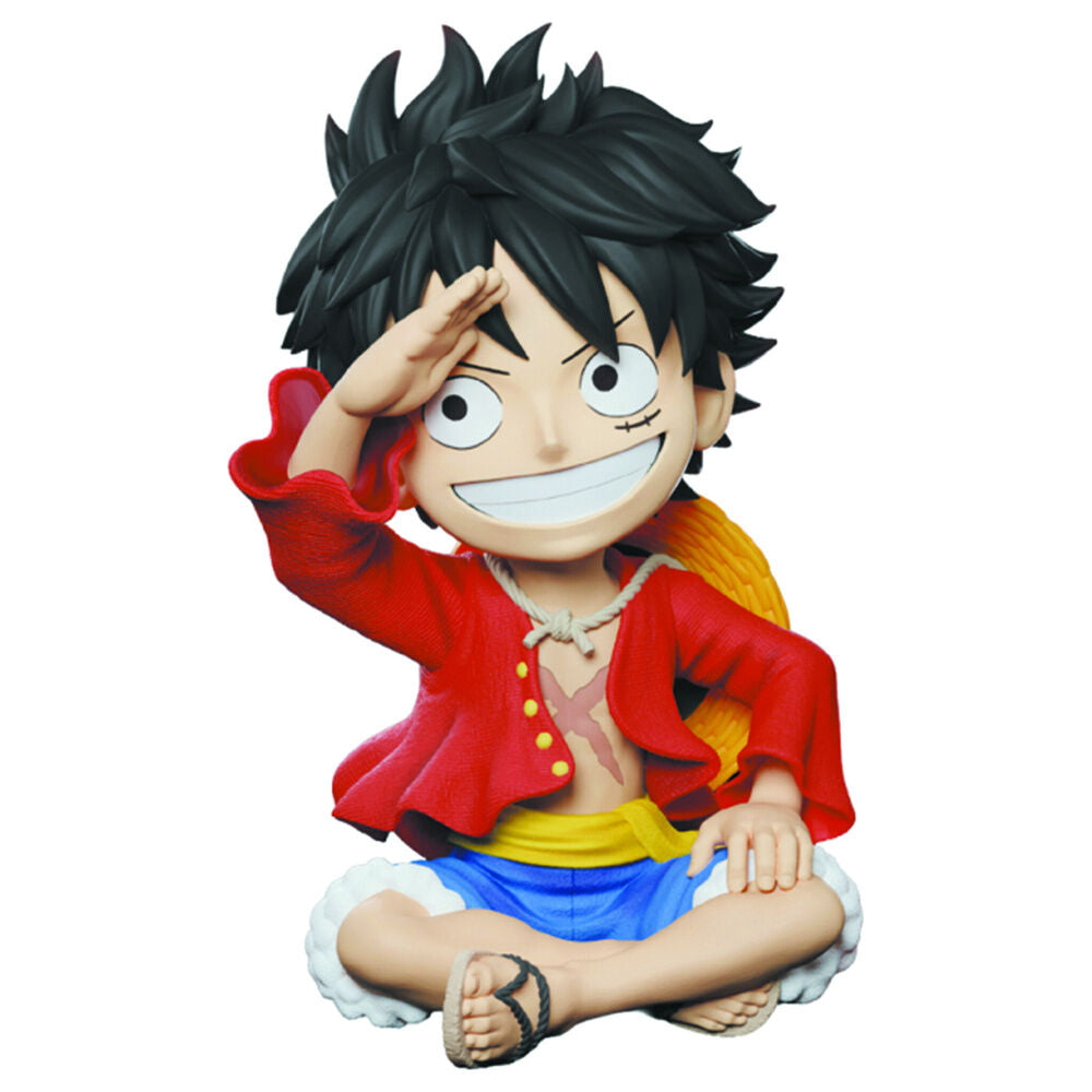 Hucha de Monkey D. Luffy de One Piece sentado