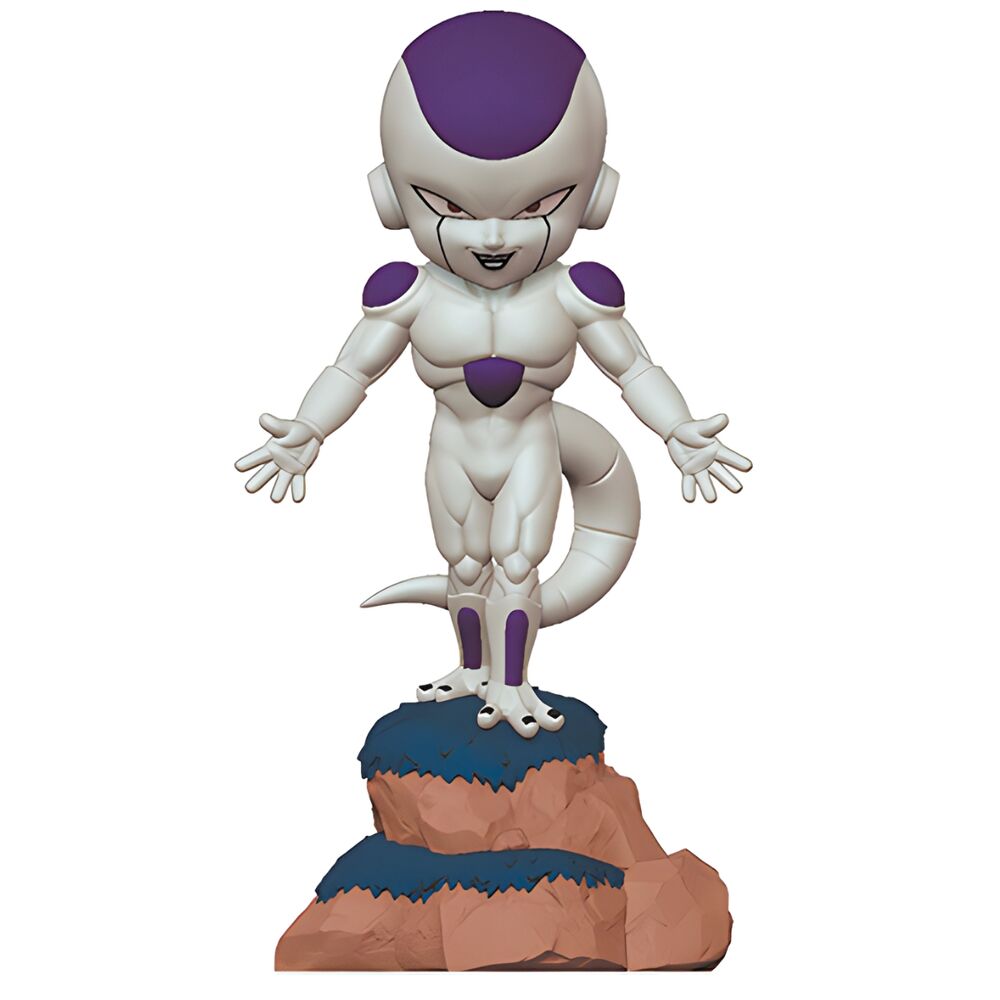 Hucha de Freezer de Dragon Ball Z sobre una base rocosa de Namek