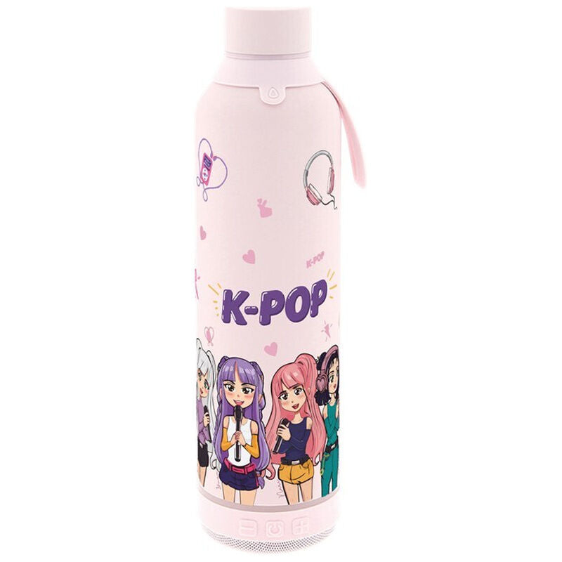 Botella térmica rosa LOVELY STORY K-Pop de 600 ml con altavoz