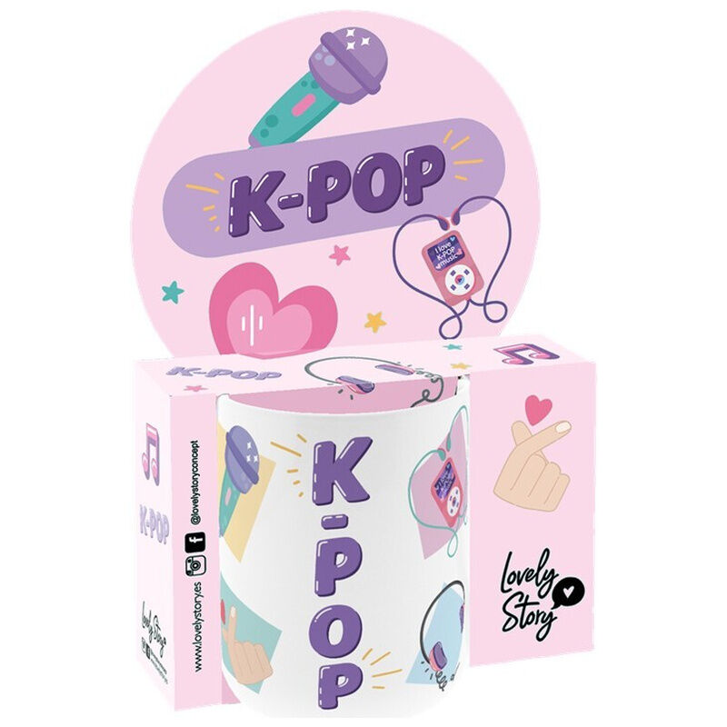 Taza de cerámica Universe K-Pop de 330 ml con diseño musical