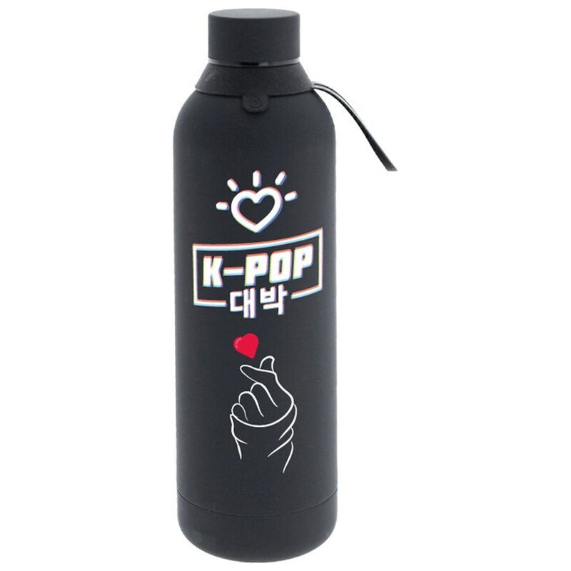 Botella térmica negra LOVELY STORY K-Pop de 750 ml