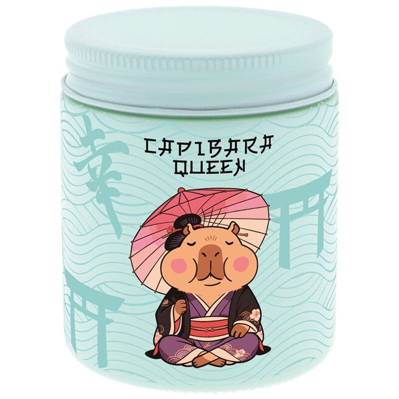 Vela aromática de manzana verde con diseño de capibara Queen