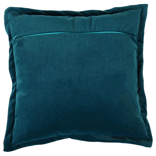 Cojín de terciopelo azul verdoso con Hedwig bordada en dorado - 2
