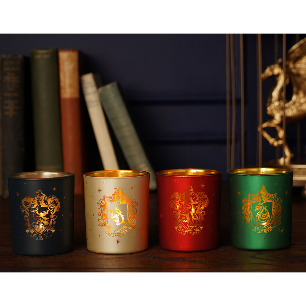 Set de cuatro portavelas Harry Potter con los escudos de las casas de Hogwarts - 4