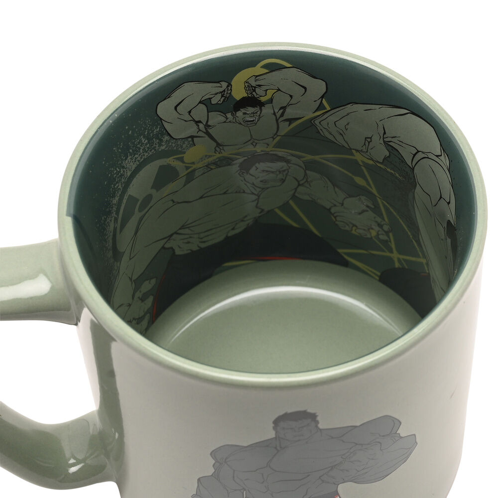 Taza de cerámica verde de Hulk Marvel con asa e ilustración frontal - 4